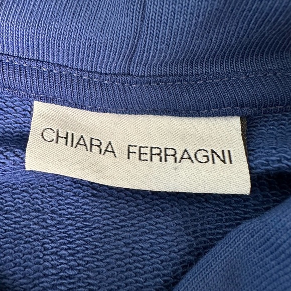 CHIARA FERRAGNI Cropped Hooded Sweatshirt Size Medium - Picture 7 of 8